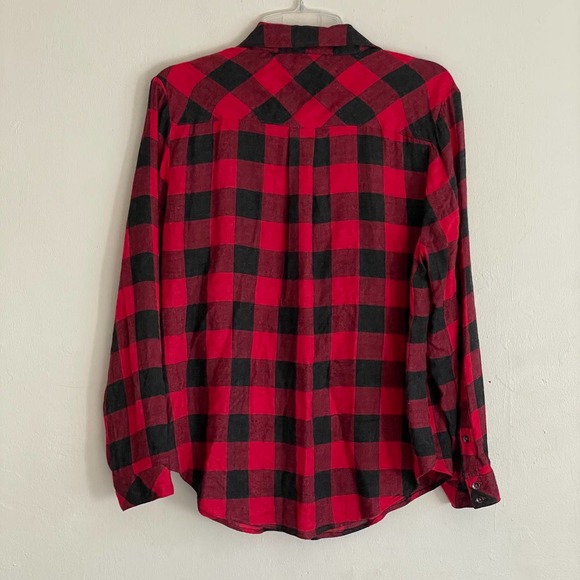 Torrid Flannel Red Checkerboard Buttondown Brushed Rayon shirt size 1X - Picture 7 of 10